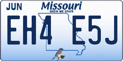 MO license plate EH4E5J