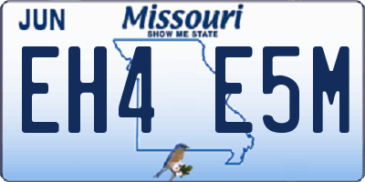 MO license plate EH4E5M