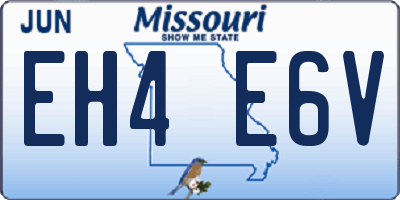 MO license plate EH4E6V