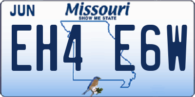 MO license plate EH4E6W