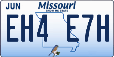 MO license plate EH4E7H