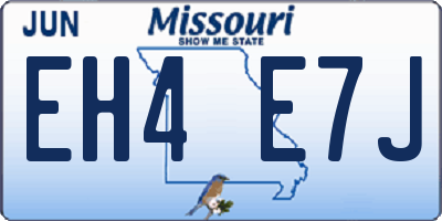 MO license plate EH4E7J