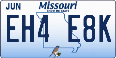 MO license plate EH4E8K