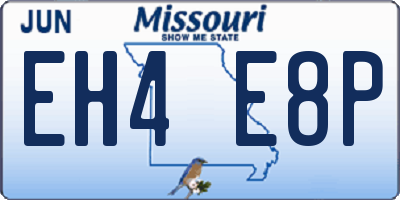 MO license plate EH4E8P