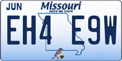 MO license plate EH4E9W