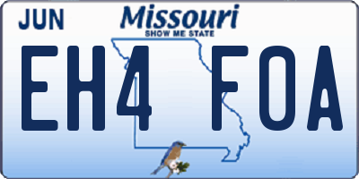 MO license plate EH4F0A