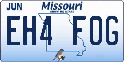 MO license plate EH4F0G