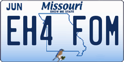 MO license plate EH4F0M