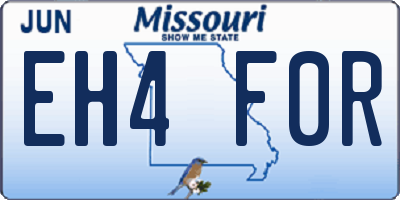 MO license plate EH4F0R