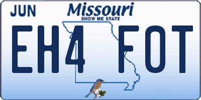 MO license plate EH4F0T