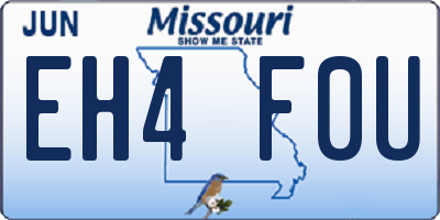 MO license plate EH4F0U