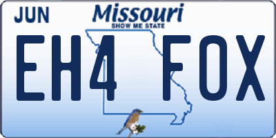 MO license plate EH4F0X