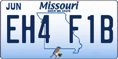 MO license plate EH4F1B