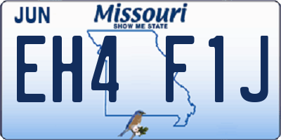 MO license plate EH4F1J