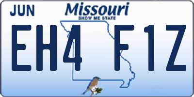 MO license plate EH4F1Z