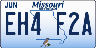 MO license plate EH4F2A