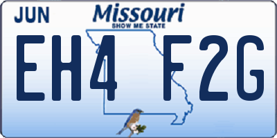 MO license plate EH4F2G