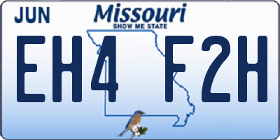 MO license plate EH4F2H