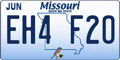 MO license plate EH4F2O