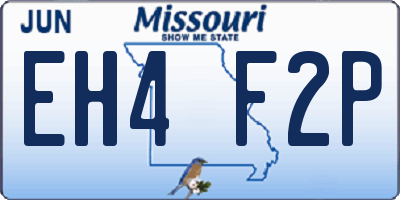 MO license plate EH4F2P