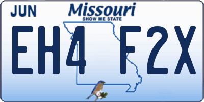 MO license plate EH4F2X