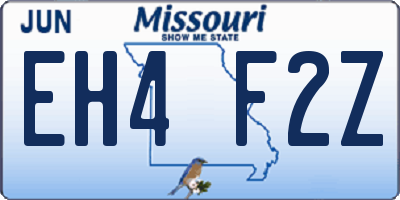 MO license plate EH4F2Z