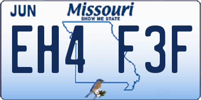 MO license plate EH4F3F
