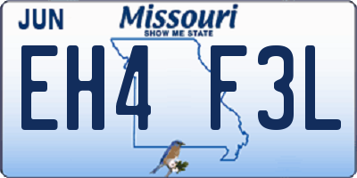 MO license plate EH4F3L