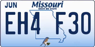 MO license plate EH4F3O