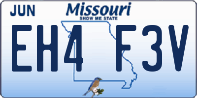 MO license plate EH4F3V