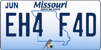 MO license plate EH4F4D