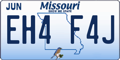 MO license plate EH4F4J
