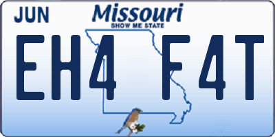 MO license plate EH4F4T