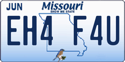 MO license plate EH4F4U