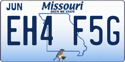 MO license plate EH4F5G