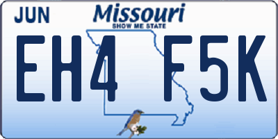 MO license plate EH4F5K