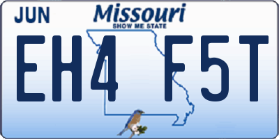 MO license plate EH4F5T