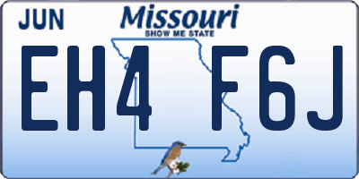 MO license plate EH4F6J
