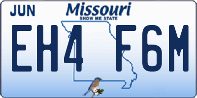 MO license plate EH4F6M
