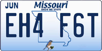 MO license plate EH4F6T