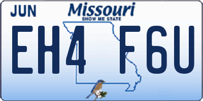 MO license plate EH4F6U