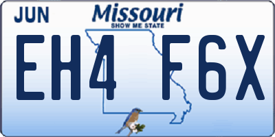 MO license plate EH4F6X
