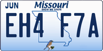 MO license plate EH4F7A