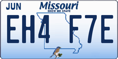 MO license plate EH4F7E