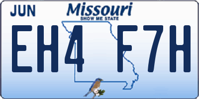 MO license plate EH4F7H