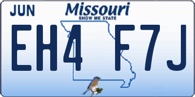 MO license plate EH4F7J