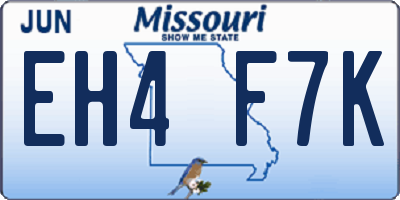 MO license plate EH4F7K