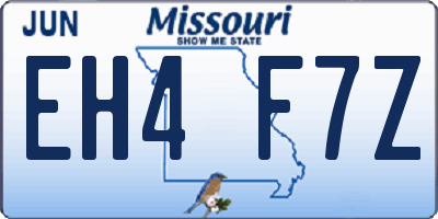 MO license plate EH4F7Z