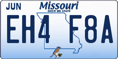 MO license plate EH4F8A