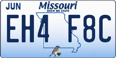 MO license plate EH4F8C